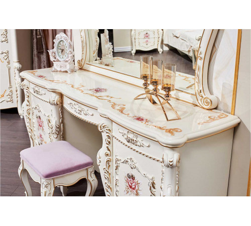 Туалетный столик с зеркалом Венеция Классик (крем)