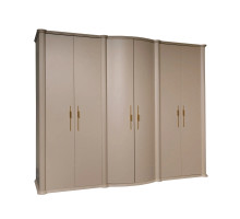 Шестистворчатый шкаф для одежды Моника (Капучино эмаль)