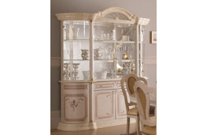 Шкаф-витрина четырехдверный Роза (беж)