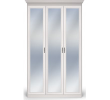 Шкаф 3-х дверный зеркальный Неаполь Ясень анкор светлый (патина "серебро")