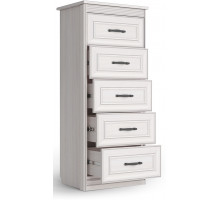 Комод Высокий Неаполь Ясень анкор светлый (патина "серебро")