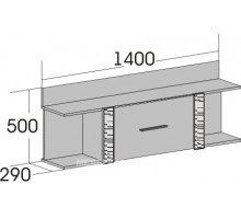 Навесная закрытая полка для гостиной Элана, цвет Бодега белая