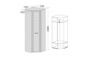 Угловой шкаф гардероб для гостиной Элана, цвет Бодега белая