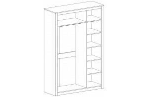 Трехстворчатый шкаф для одежды с зеркалом Даллас