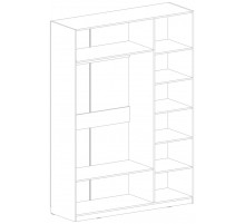 Трехстворчатый шкаф для одежды с зеркалом Глазго