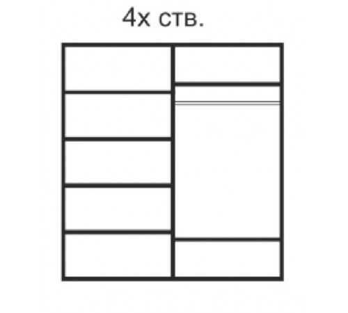 Четырехстворчатый шкаф для одежды Rimini Solo РМШ2/4 (s) (черный)