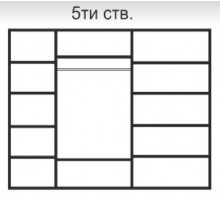 Пятистворчатый шкаф для одежды с зеркалом Rimini РМШ1/5 (латте)