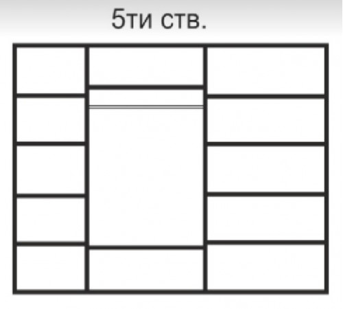 Пятистворчатый шкаф для одежды Rimini РМШ2/5 (слоновая кость)