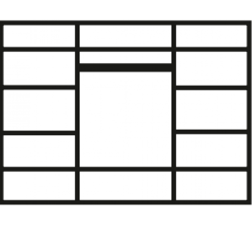 Шестистворчатый шкаф для одежды Diora ДШ2/6 (слоновая кость)