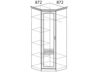Угловой шкаф для одежды Орлеан 837 ясень светлый