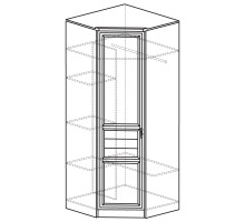 Угловой шкаф для одежды Лира 50 светлый