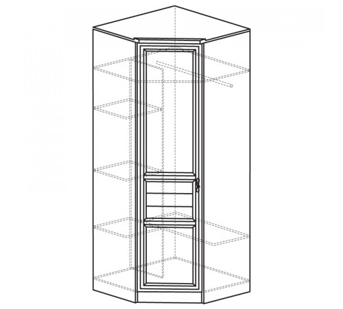 Угловой шкаф для одежды Лира 50 темный