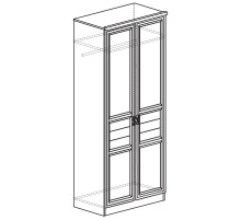 Двухстворчатый шкаф для одежды Лира 40 темный
