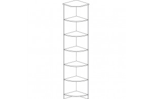 Стеллаж угловой Инна 618 темный