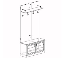 Вешалка с тумбой для прихожей Лира 58 светлая